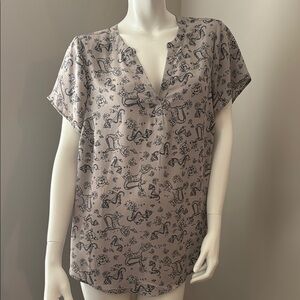 Women's Gray Printed Top